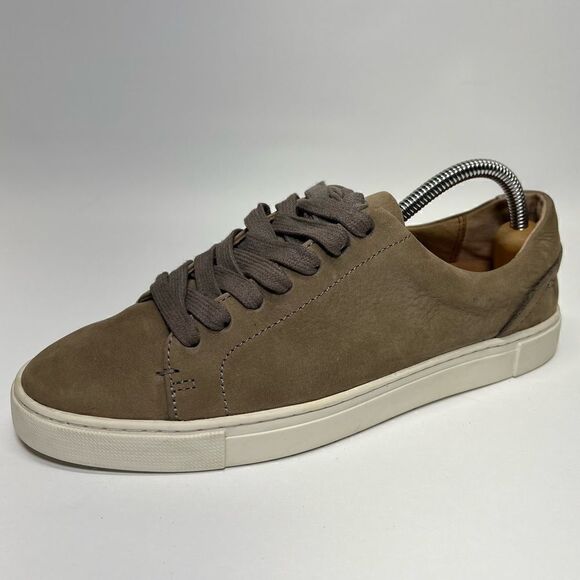 Frye Womens Ivy Low Lace Grey Italian Leather Sneakers 8M - Picture 1 of 10